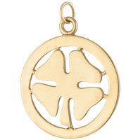 Vintage Stylized Clover 14k Gold Charm